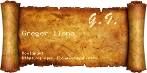 Greger Ilona névjegykártya